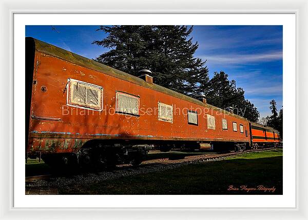 Vintage Train under Blue Sky - Framed Print