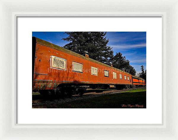 Vintage Train under Blue Sky - Framed Print