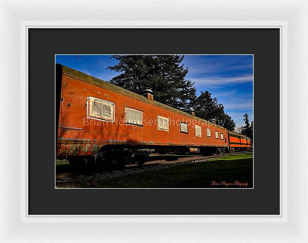 Vintage Train under Blue Sky - Framed Print