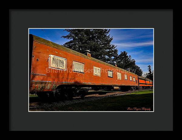 Vintage Train under Blue Sky - Framed Print