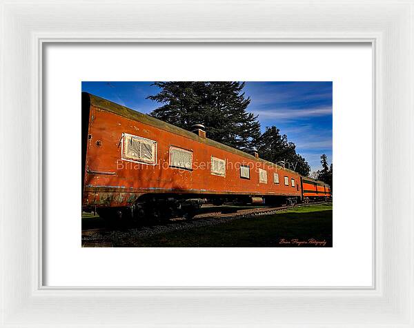 Vintage Train under Blue Sky - Framed Print