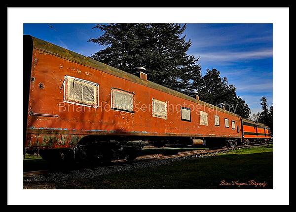 Vintage Train under Blue Sky - Framed Print