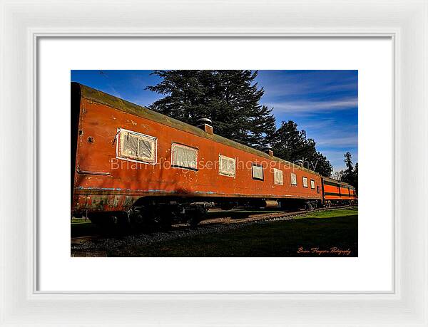Vintage Train under Blue Sky - Framed Print