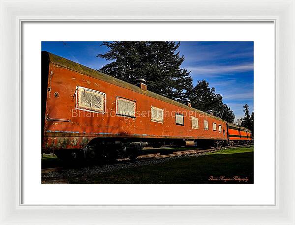 Vintage Train under Blue Sky - Framed Print