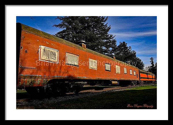 Vintage Train under Blue Sky - Framed Print