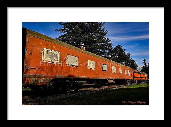 Vintage Train under Blue Sky - Framed Print