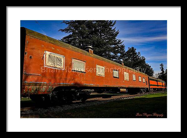 Vintage Train under Blue Sky - Framed Print