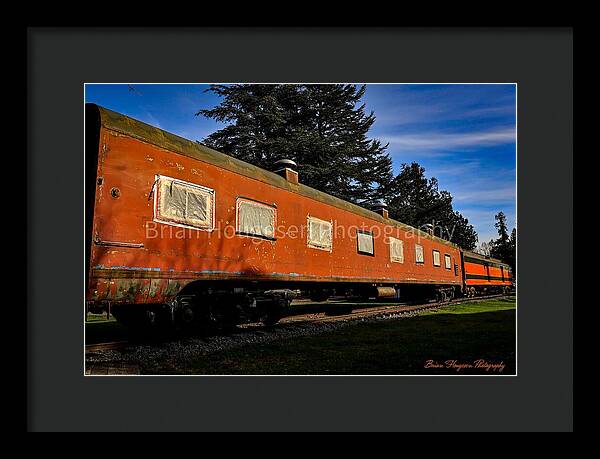 Vintage Train under Blue Sky - Framed Print