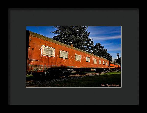 Vintage Train under Blue Sky - Framed Print