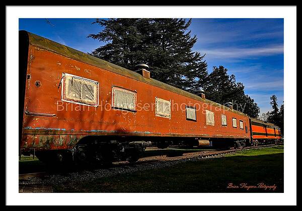 Vintage Train under Blue Sky - Framed Print