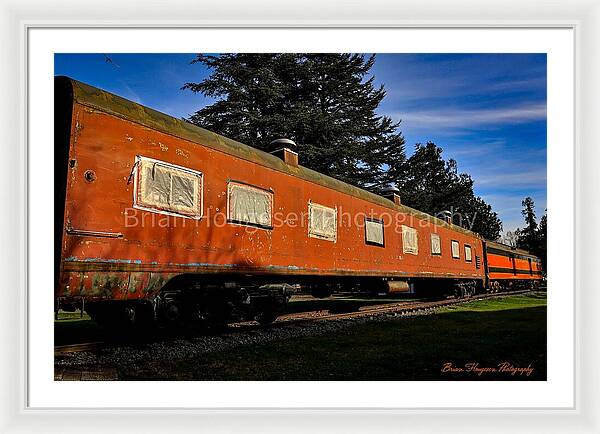 Vintage Train under Blue Sky - Framed Print