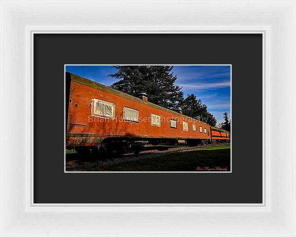 Vintage Train under Blue Sky - Framed Print