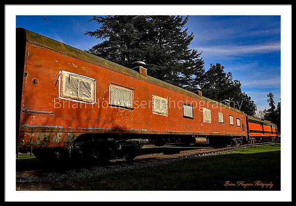 Vintage Train under Blue Sky - Framed Print