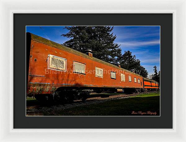 Vintage Train under Blue Sky - Framed Print