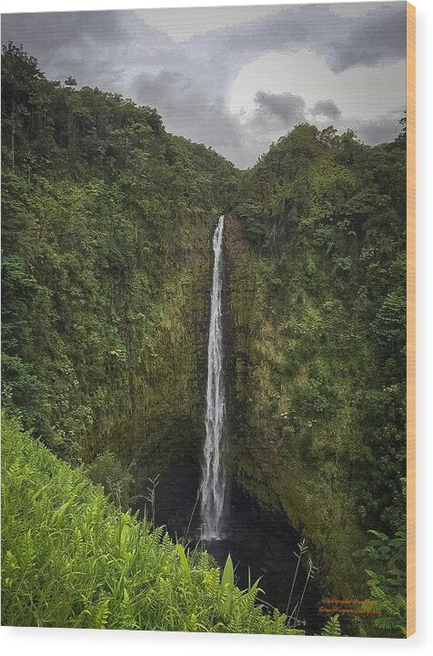 Water fall in Hilo, Hawaii - Wood Print