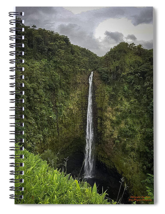 Water fall in Hilo, Hawaii - Spiral Notebook