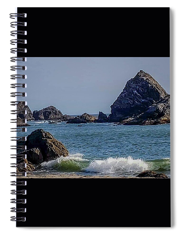 Waves hitting the shore - Spiral Notebook